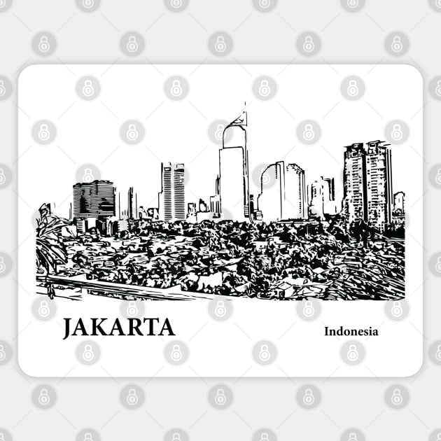 Jakarta Indonesia Magnet by Lakeric